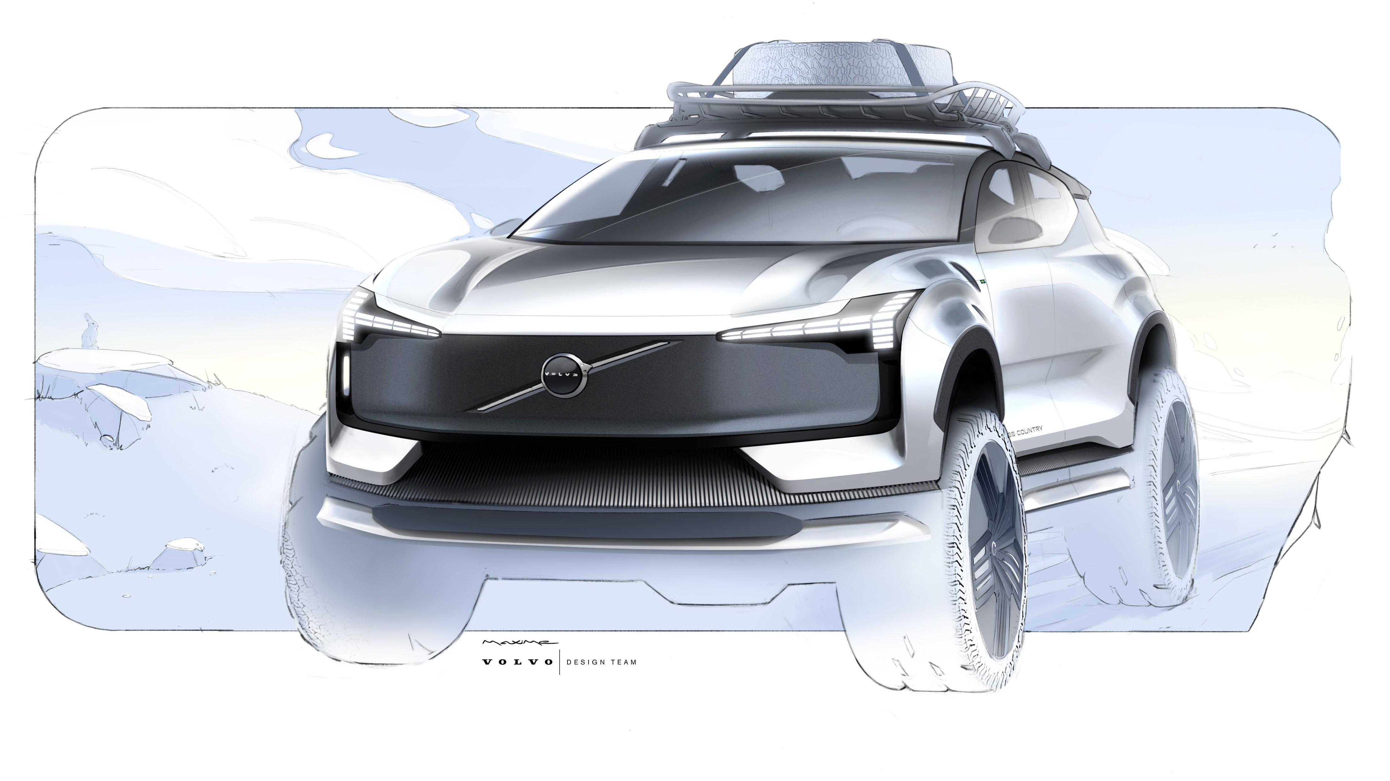 Volvo EX30 Cross Country Exterior Sketch